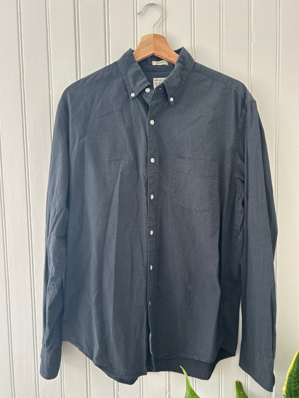 J.Crew Men's Button-Down Oxford Shirt - Charcoal